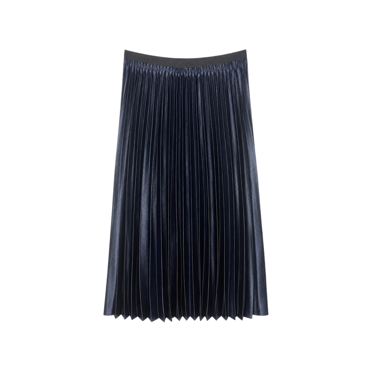 Fustă midi plisată Mango Casual bleumarin