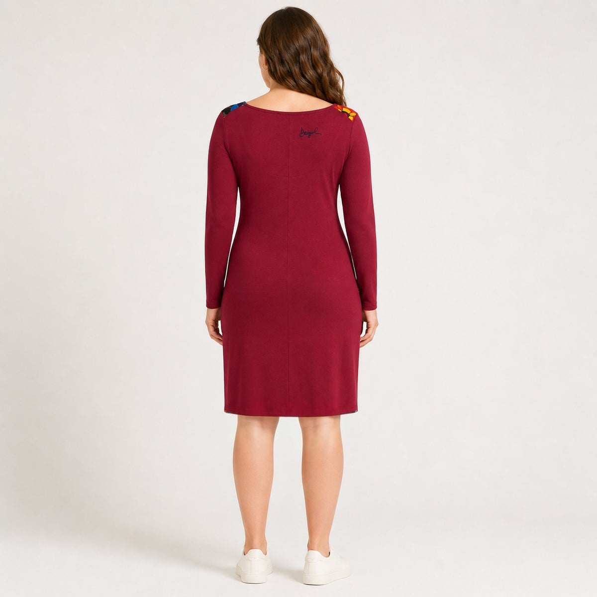 Rochie Desigual vișinie cu imprimeu floral