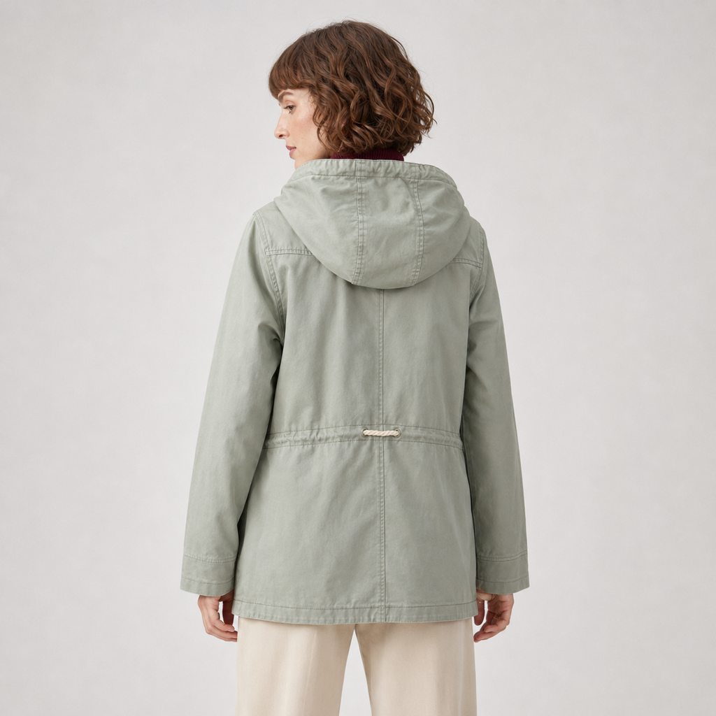 Parka Review cu glugă și talie reglabilă