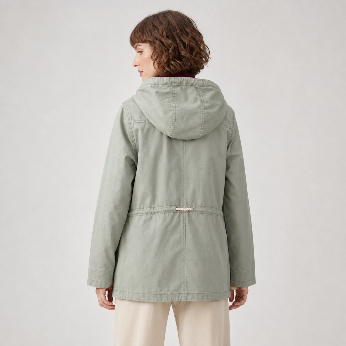 Parka Review cu glugă și talie reglabilă