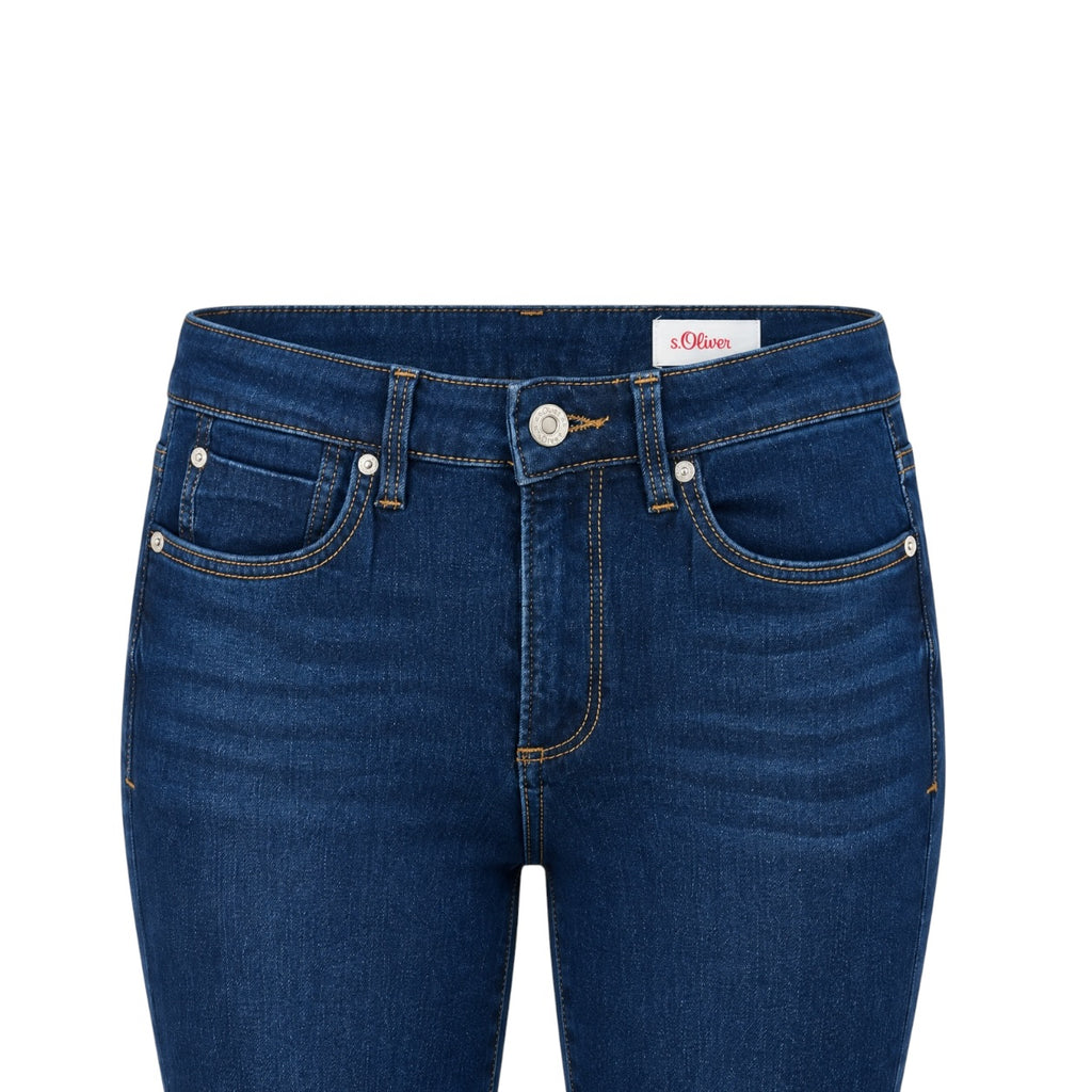 Blugi s.Oliver Izabell Bi-Stretch albastru închis skinny mid rise