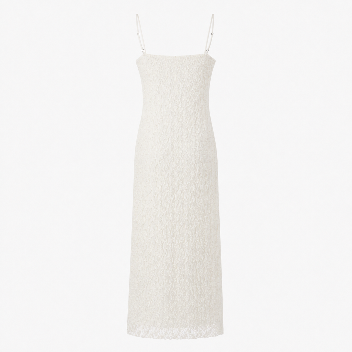 Rochie lungă Bershka albă din dantelă cu decolteu drapat