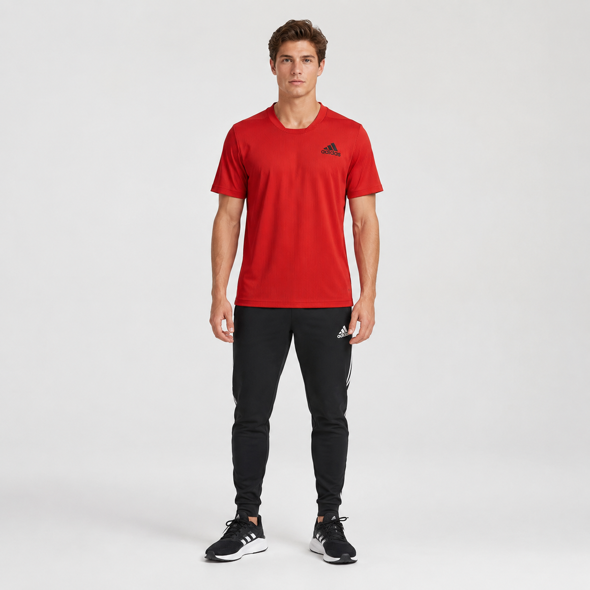 Tricou Adidas Primeblue roșu cu logo