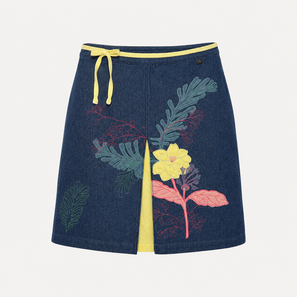 Fustă Ted Baker din denim cu broderie florală