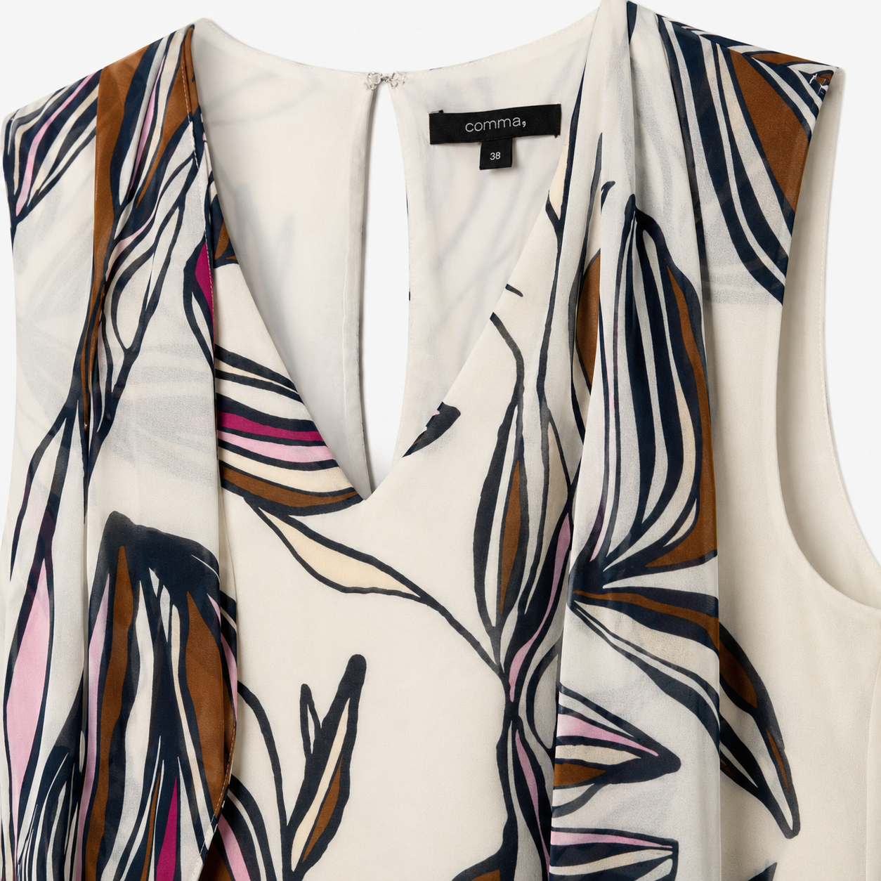 Rochie Comma bej cu imprimeu abstract floral