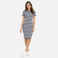 Rochie Nikkie cu dungi navy
