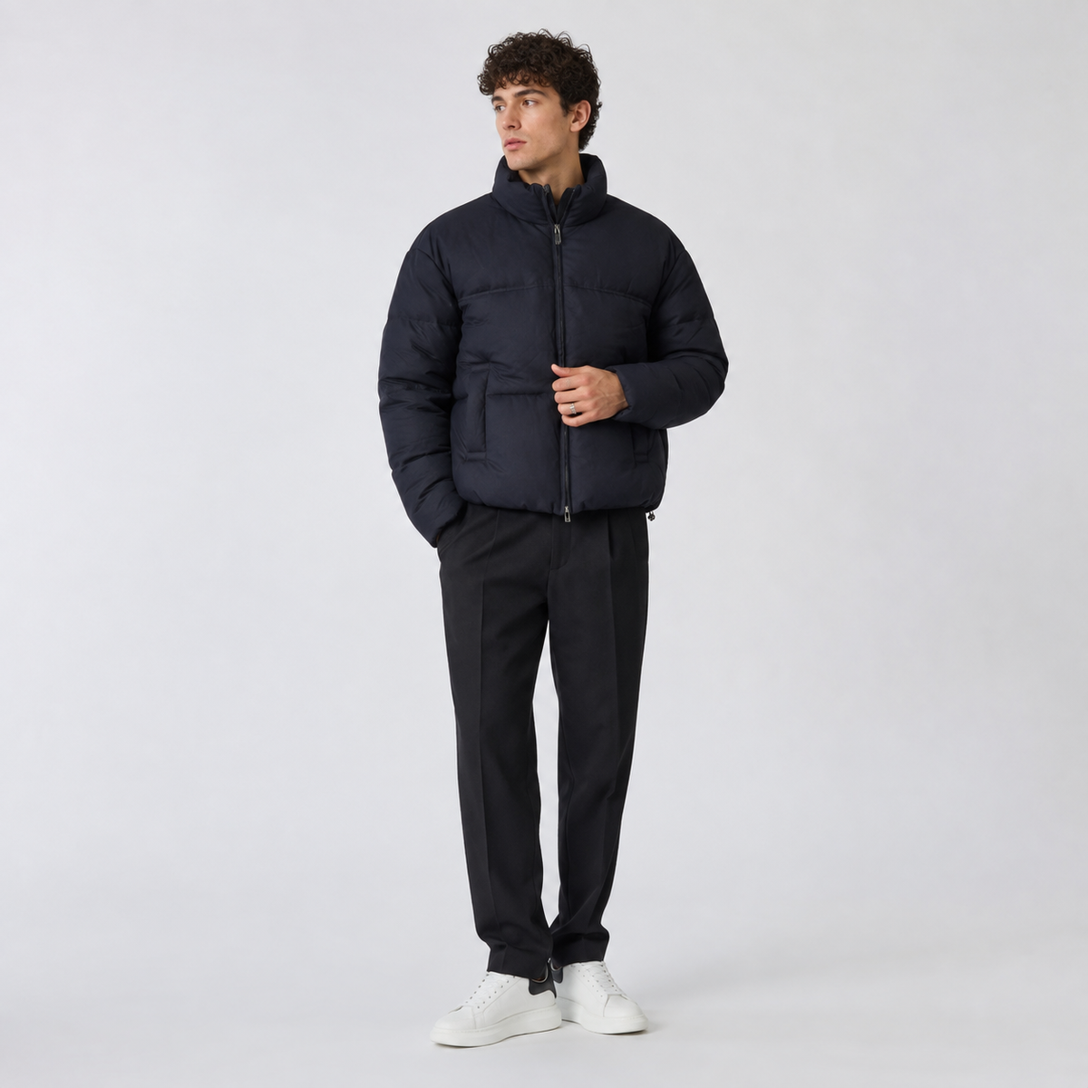 Geacă puffer Emporio Armani midnight blue
