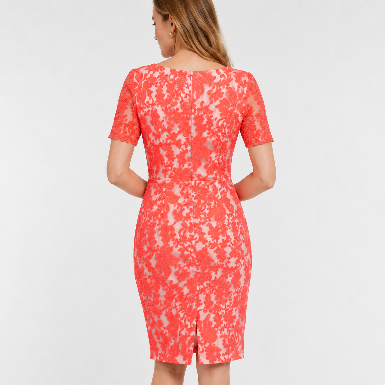 Rochie Topshop corai cu dantelă florală