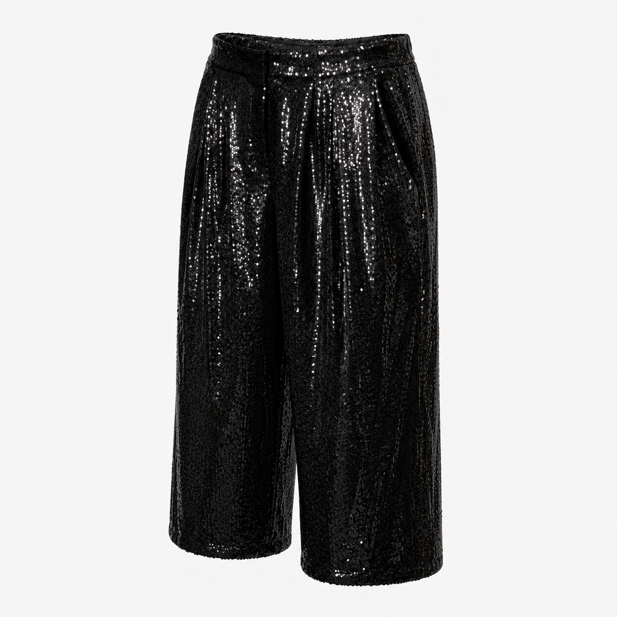 Pantaloni River Island Plus negri cu paiete