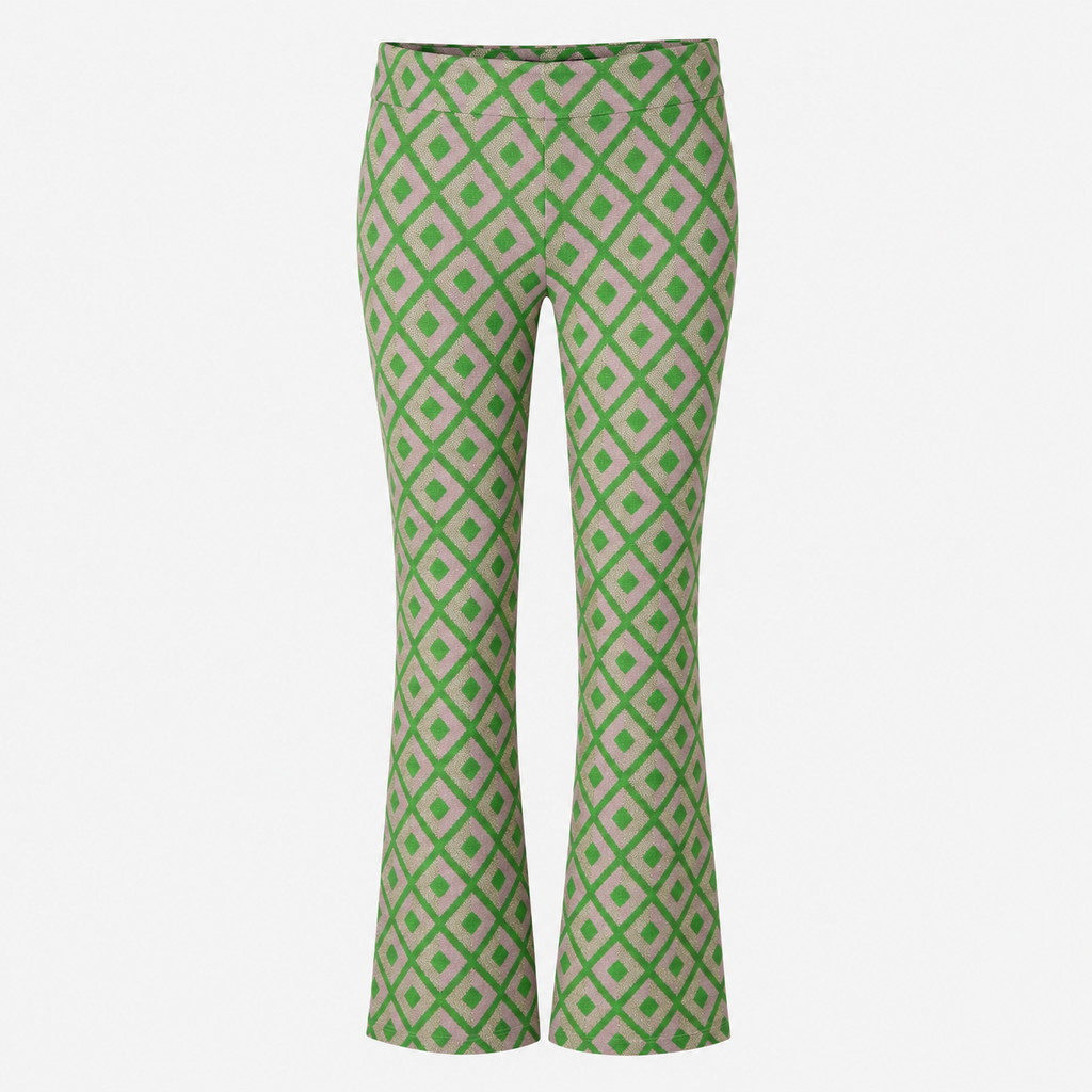Pantaloni Smashed Lemon cu imprimeu geometric