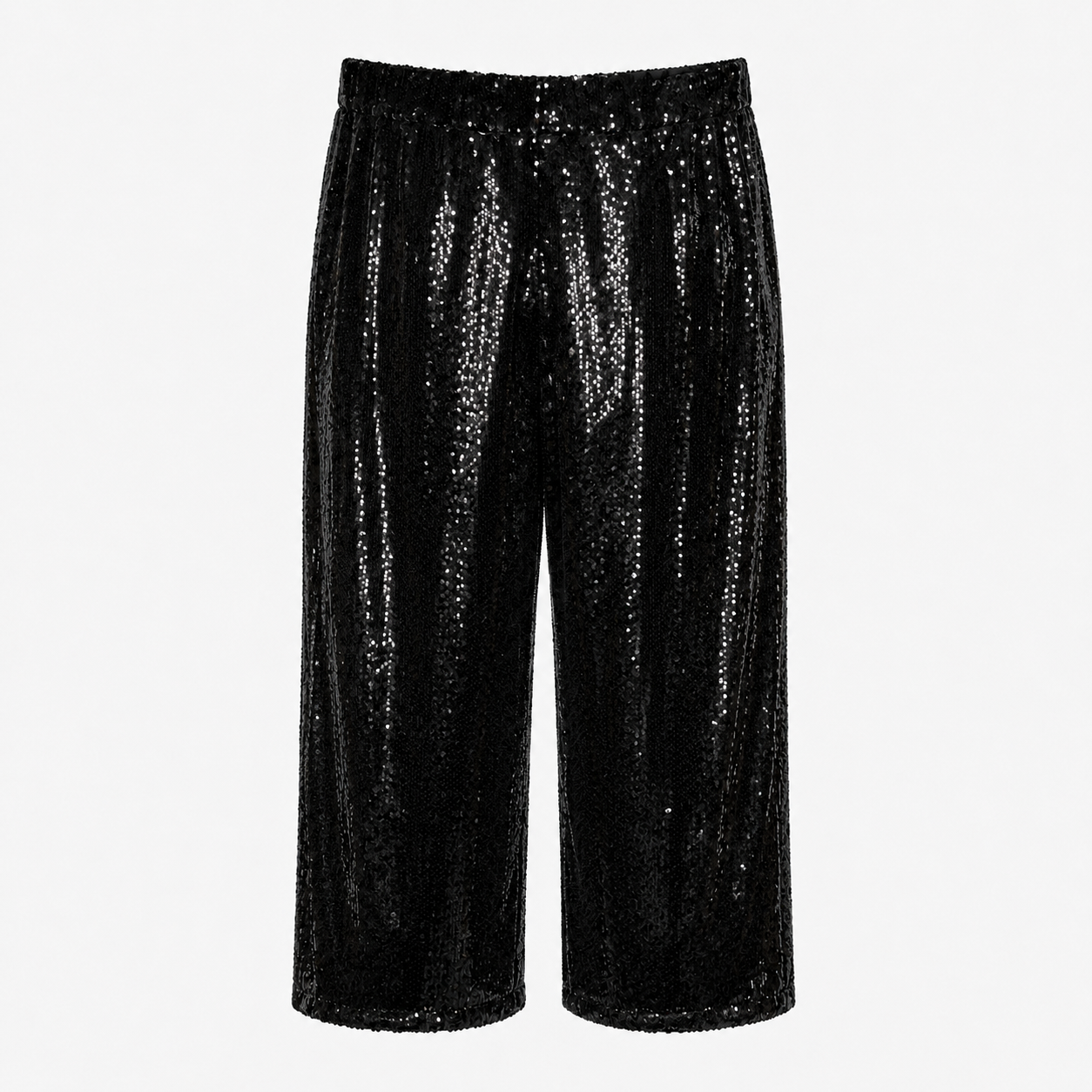 Pantaloni River Island Plus negri cu paiete