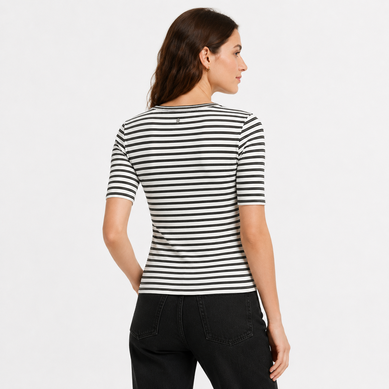Tricou Taifun alb cu dungi negre