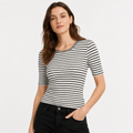 Tricou Taifun alb cu dungi negre