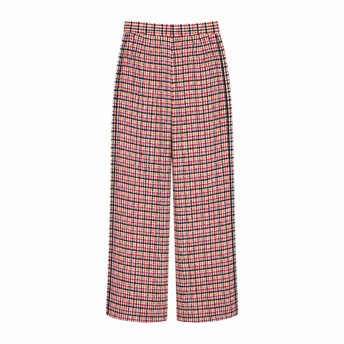Pantaloni Karl Lagerfeld wide leg din mătase cu imprimeu multicolor