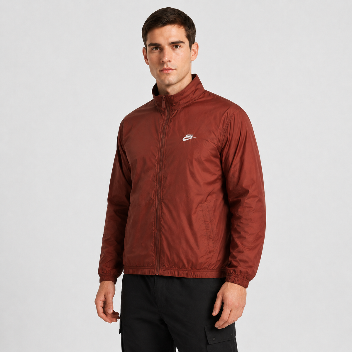 Jachetă Nike de primăvară-toamnă cu glugă ascunsă