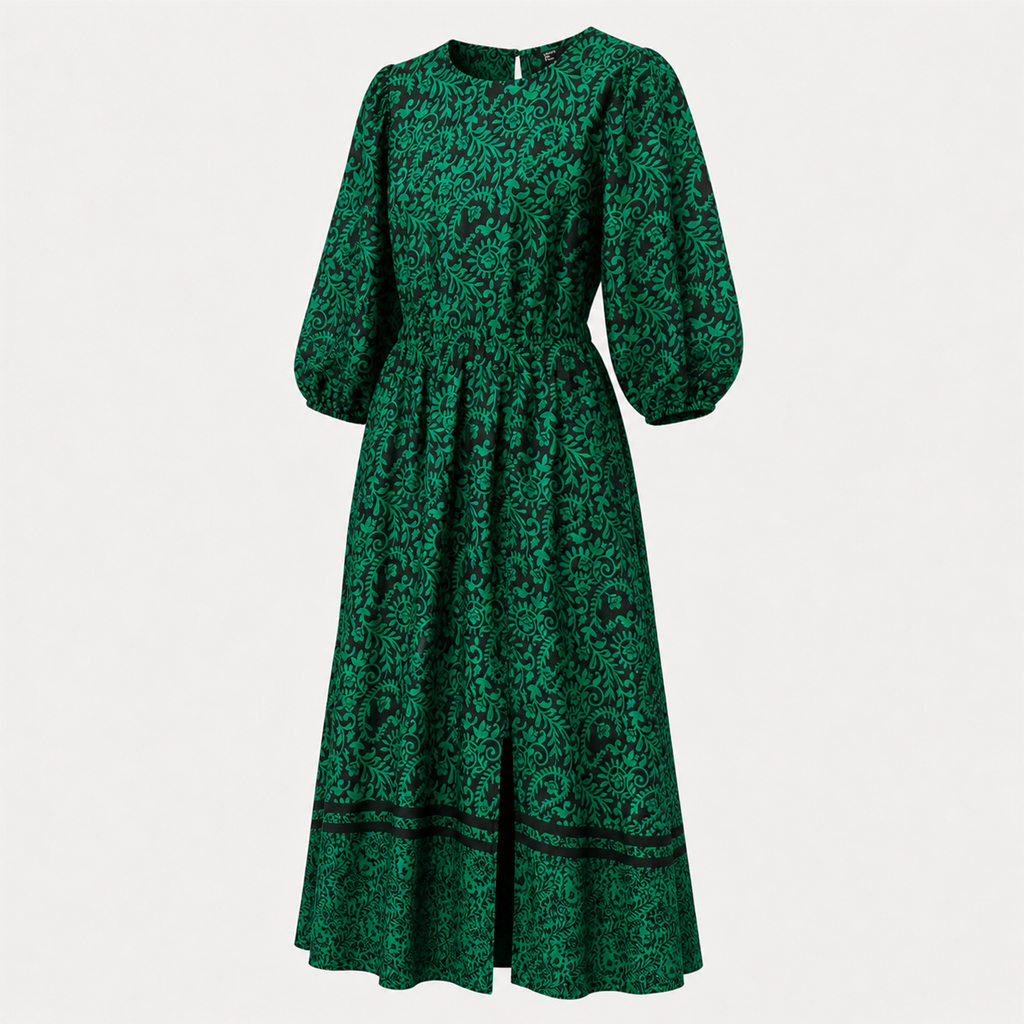 Rochie Friends Like These verde cu imprimeu floral
