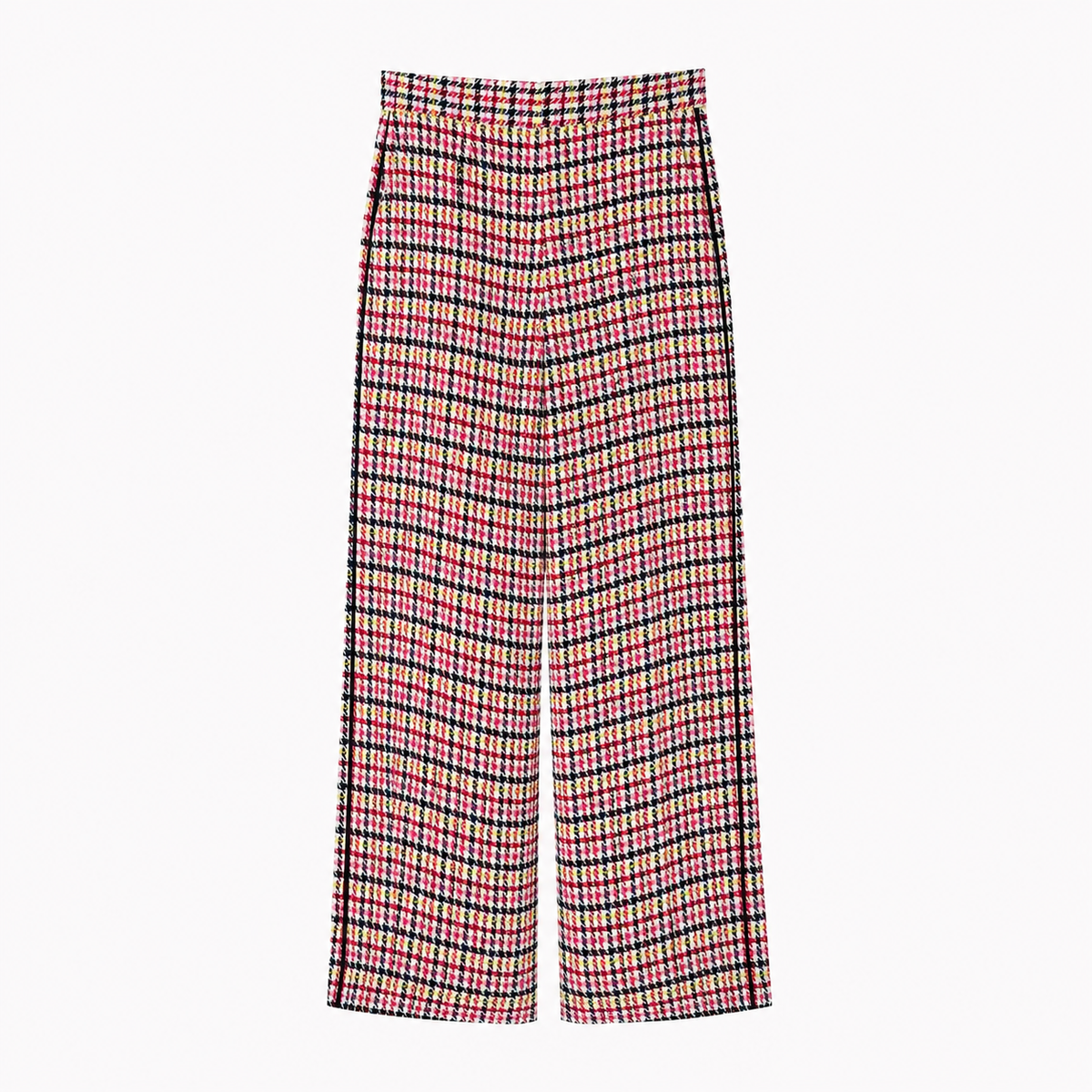 Pantaloni Karl Lagerfeld wide leg din mătase cu imprimeu multicolor