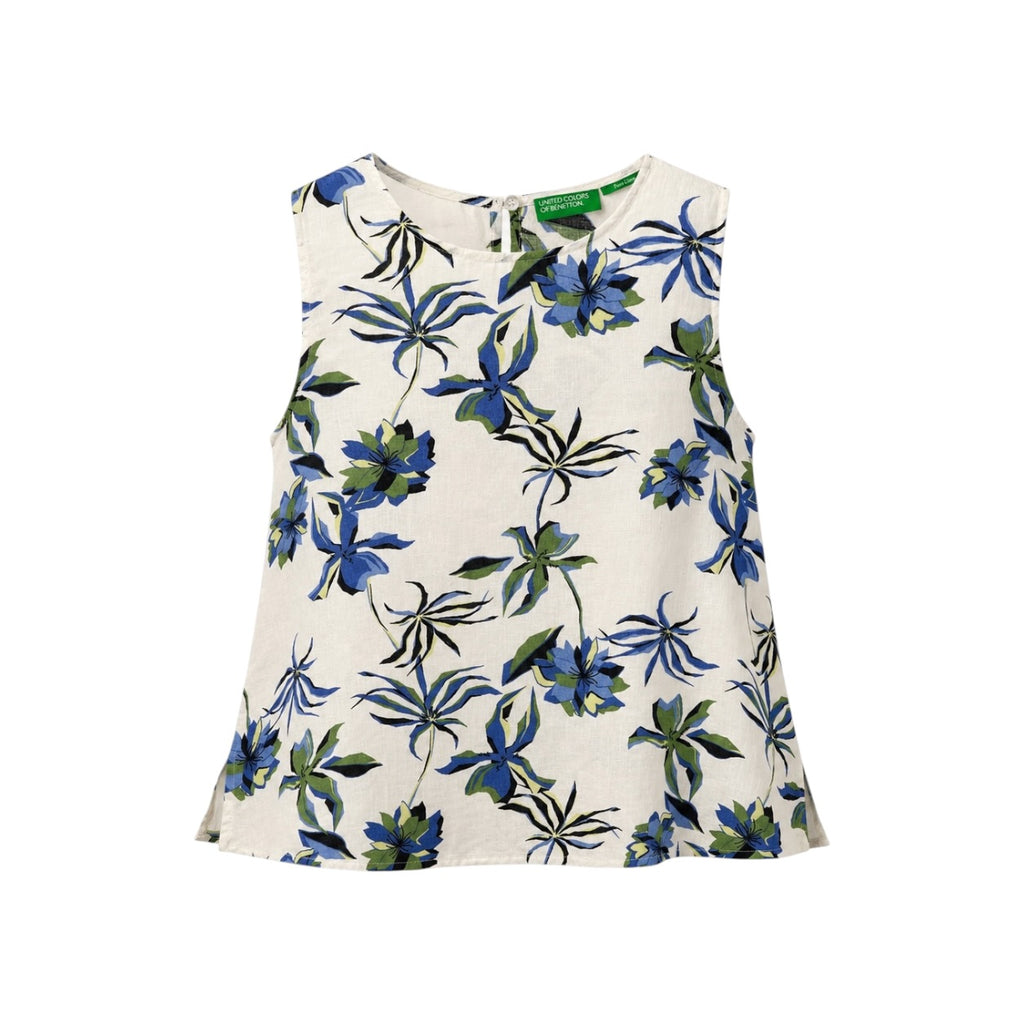 Set United Colors of Benetton Pure Linen cu imprimeu floral