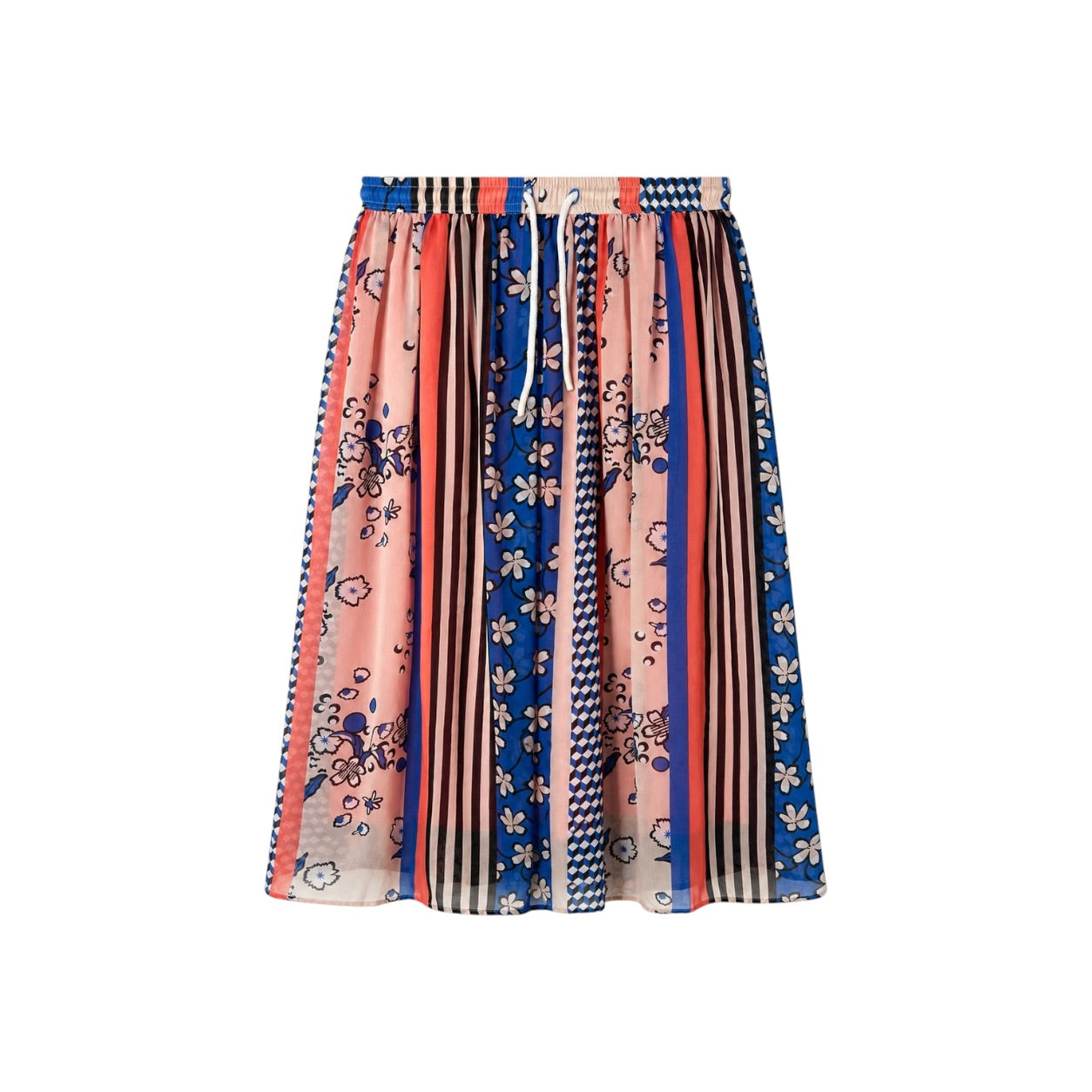 Fustă midi Marc O'Polo Denim multicoloră cu imprimeu mixt