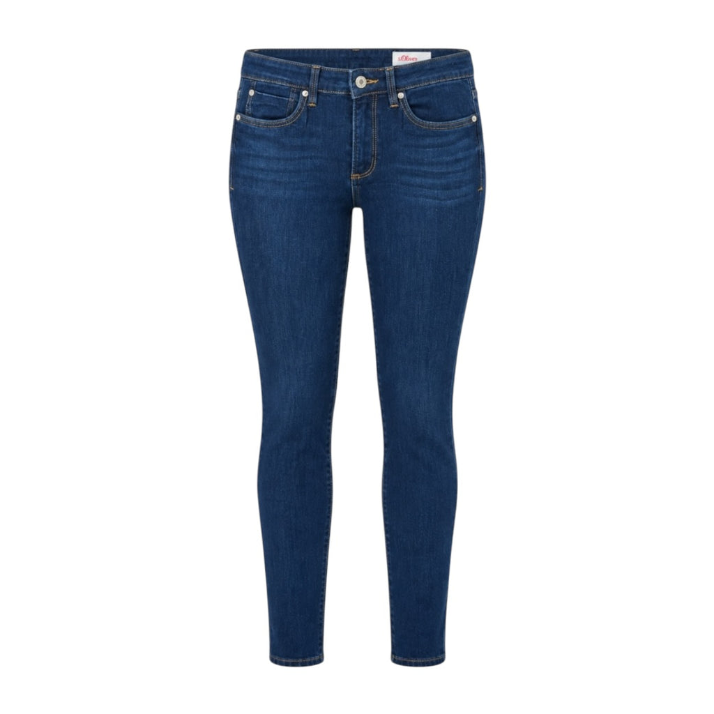 Blugi s.Oliver Izabell Bi-Stretch albastru închis skinny mid rise