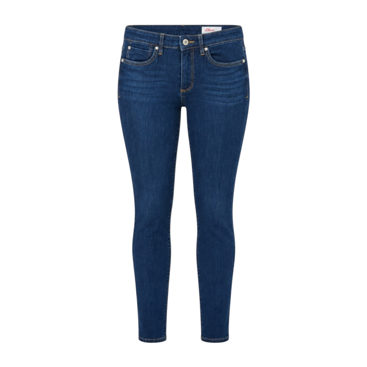 Blugi s.Oliver Izabell Bi-Stretch albastru închis skinny mid rise