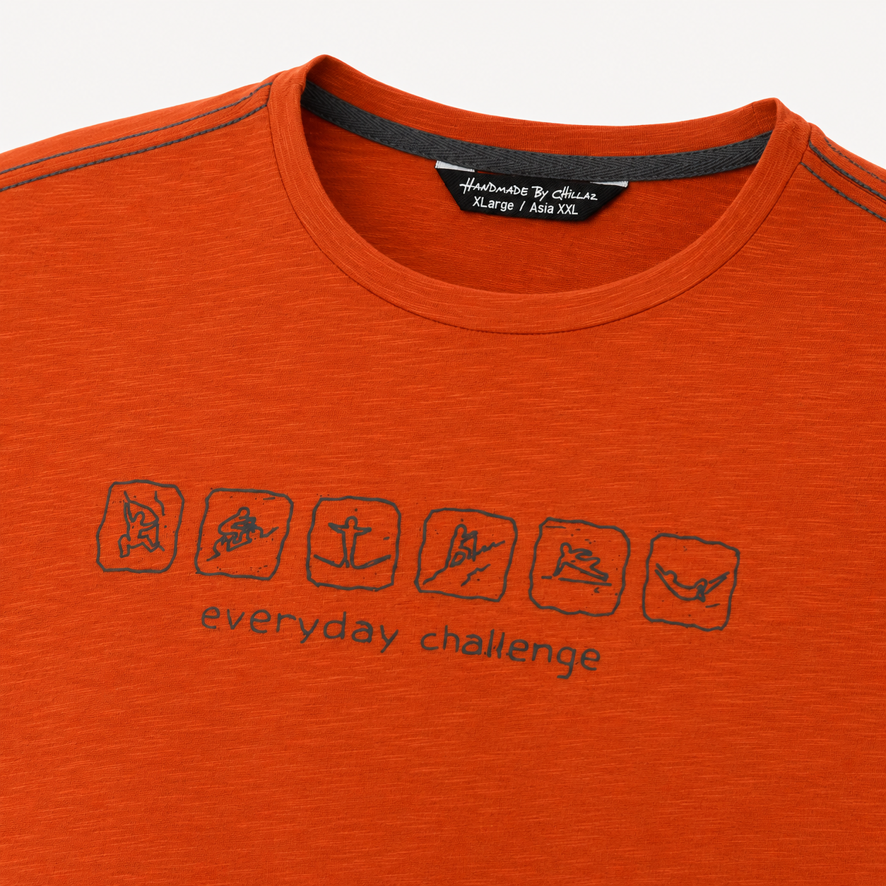 Tricou Chillaz portocaliu cu imprimeu grafic