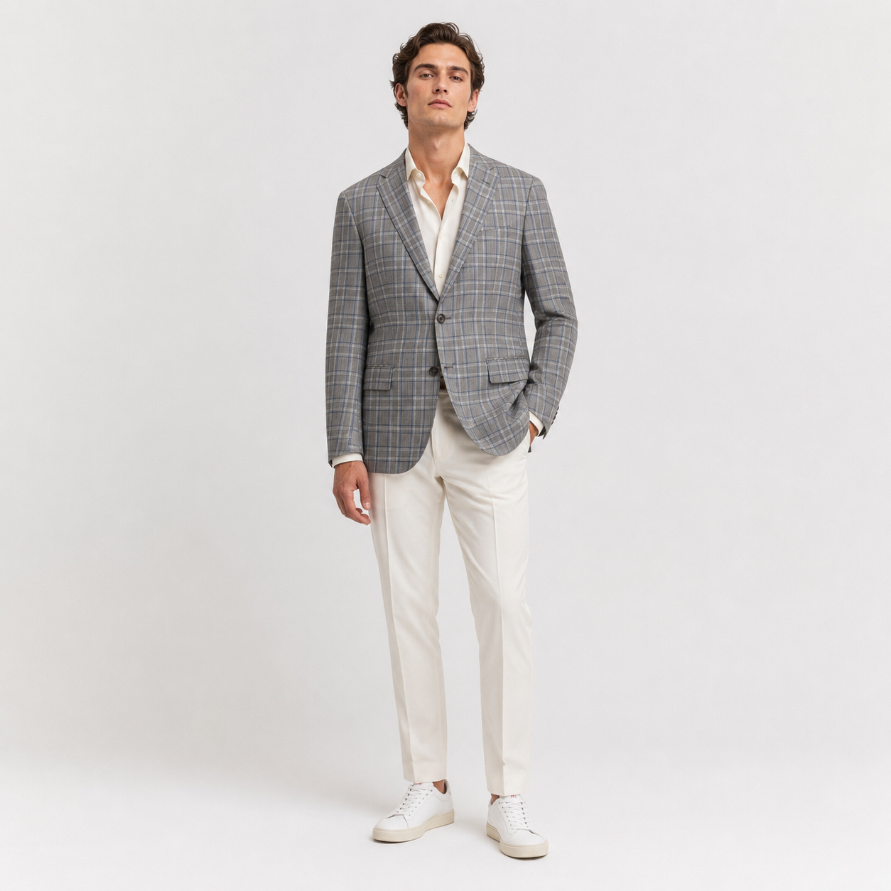Sacou Corneliani CC Collection gri din lână virgină