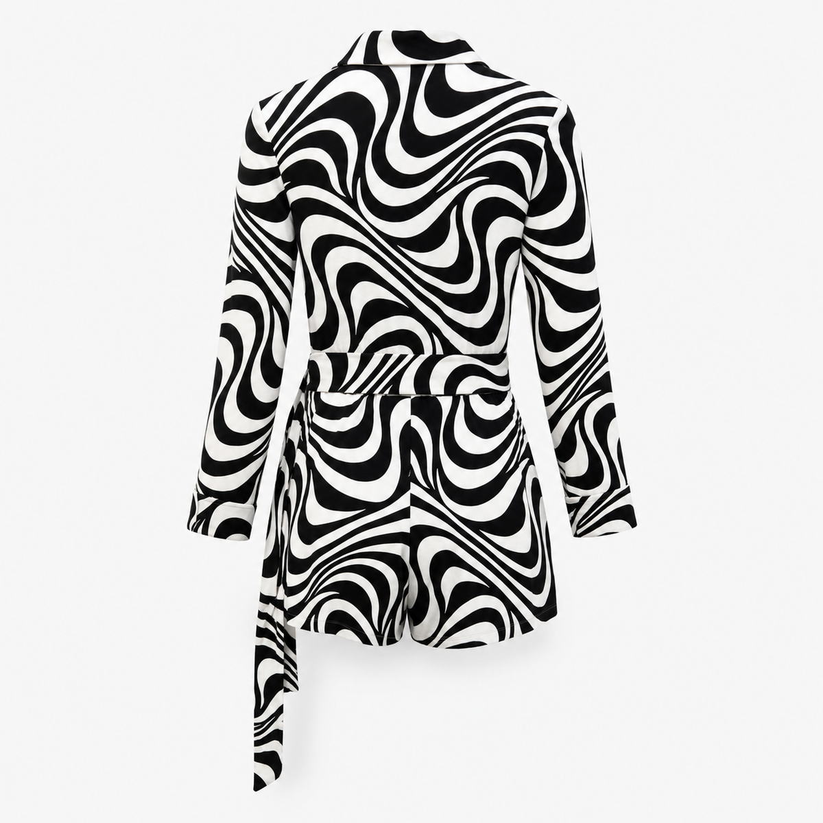 Salopetă scurtă Gant Printed Wrap Playsuit alb-negru