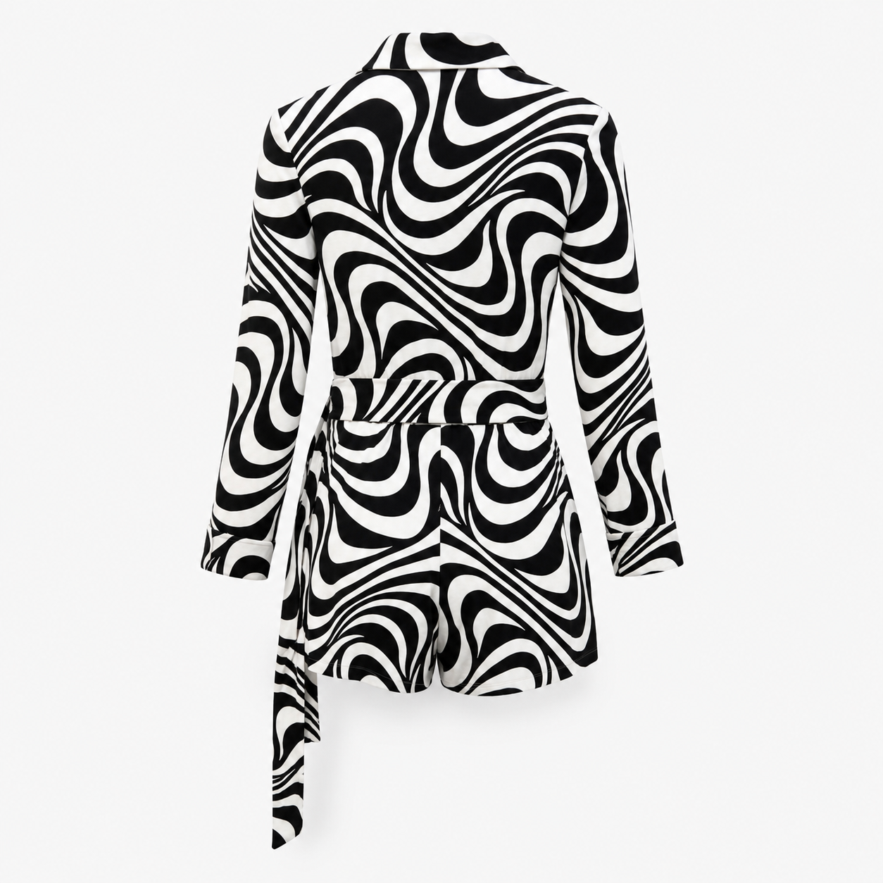 Salopetă scurtă Gant Printed Wrap Playsuit alb-negru
