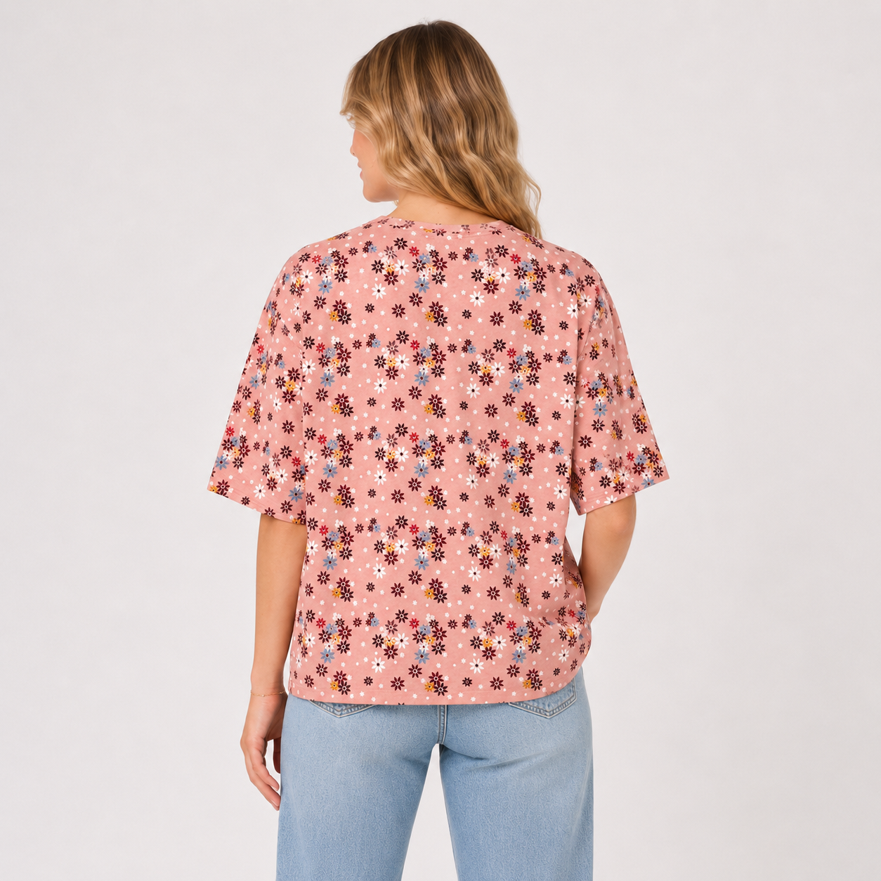 Tricou Taifun roz cu imprimeu floral