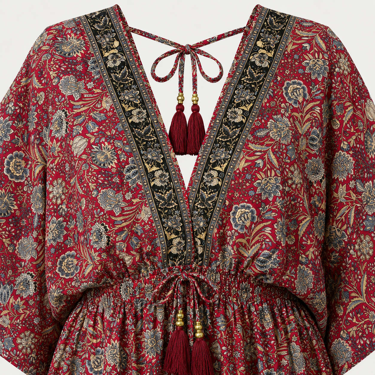 Rochie Boho din mătase naturală cu imprimeu floral