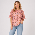 Tricou Taifun roz cu imprimeu floral