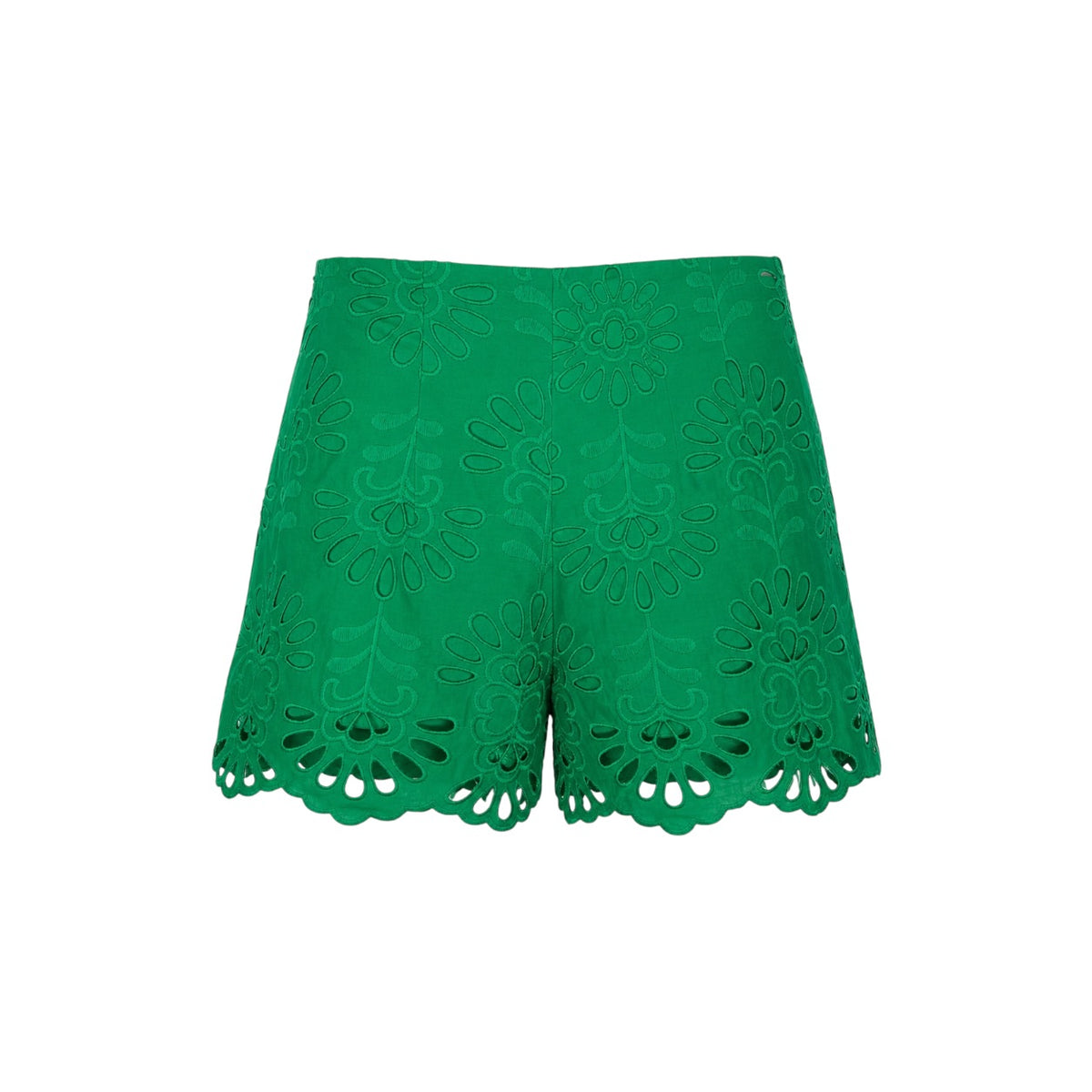 Pantaloni scurți Zara verzi cu broderie perforată