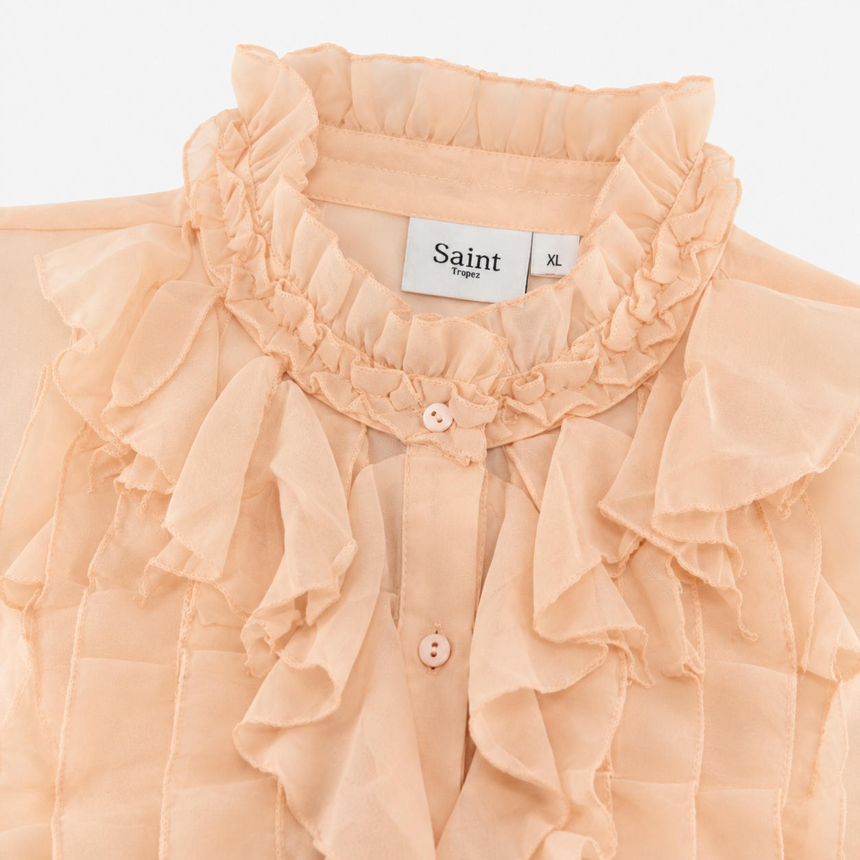 Bluză Saint Tropez peach cu volane