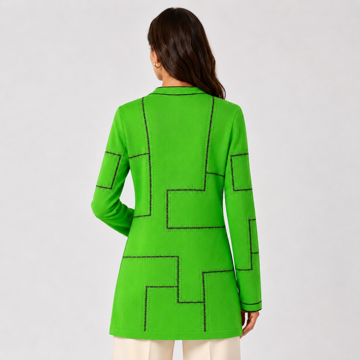 Cardigan Stizzoli verde cu nasturi bijuterie