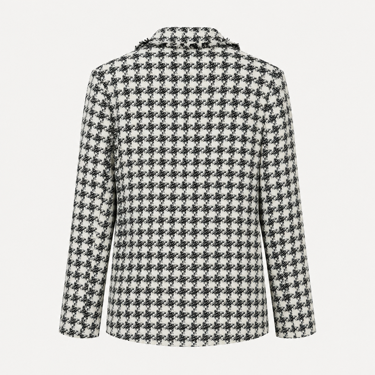 Sacou Mango din tweed cu imprimeu houndstooth