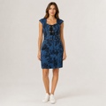 Rochie Kensol denim cu imprimeu floral