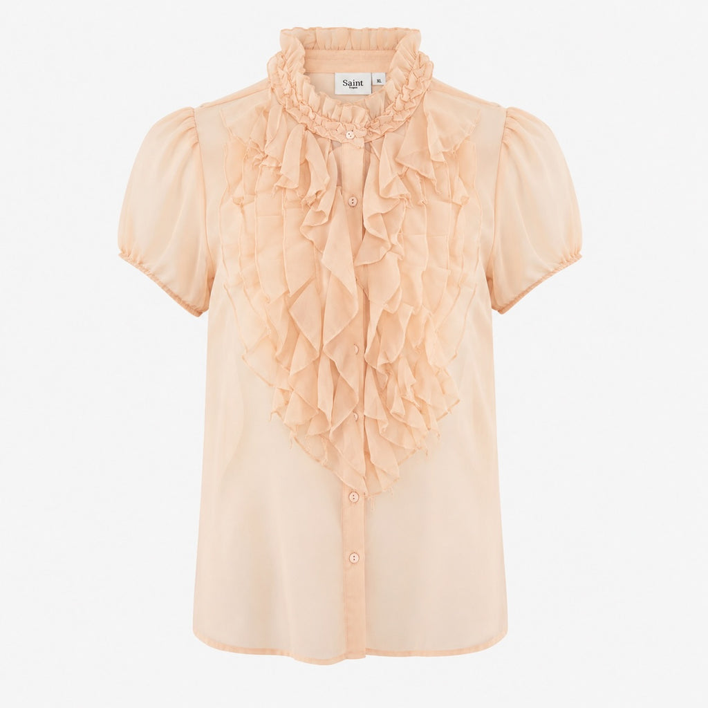 Bluză Saint Tropez peach cu volane