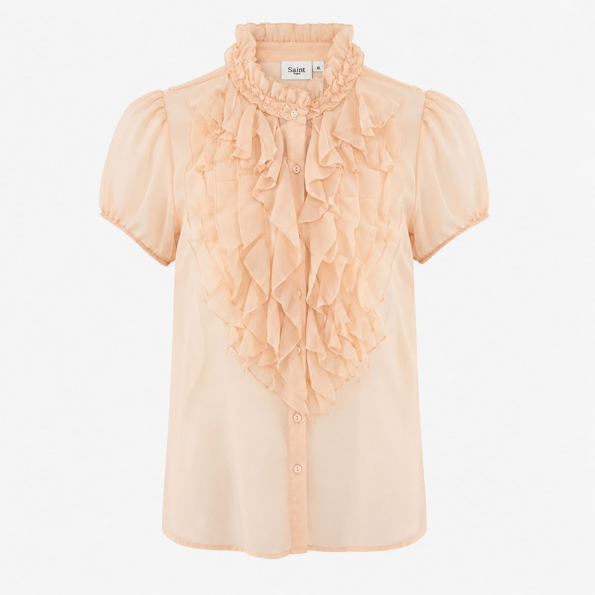 Bluză Saint Tropez peach cu volane