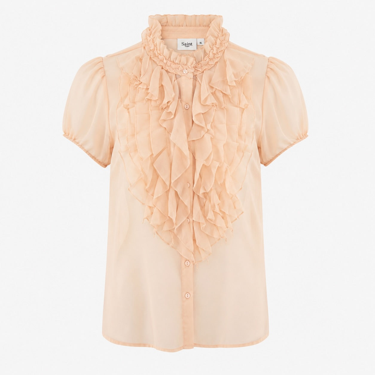 Bluză Saint Tropez peach cu volane