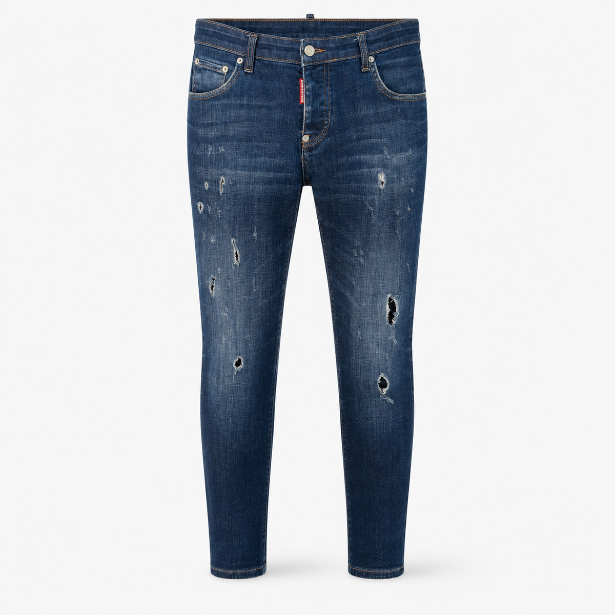 Blugi Dsquared2 Slim Jean albastru închis distressed