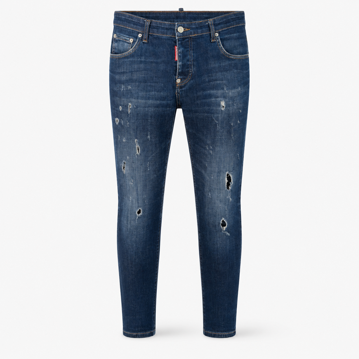 Blugi Dsquared2 Slim Jean albastru închis distressed