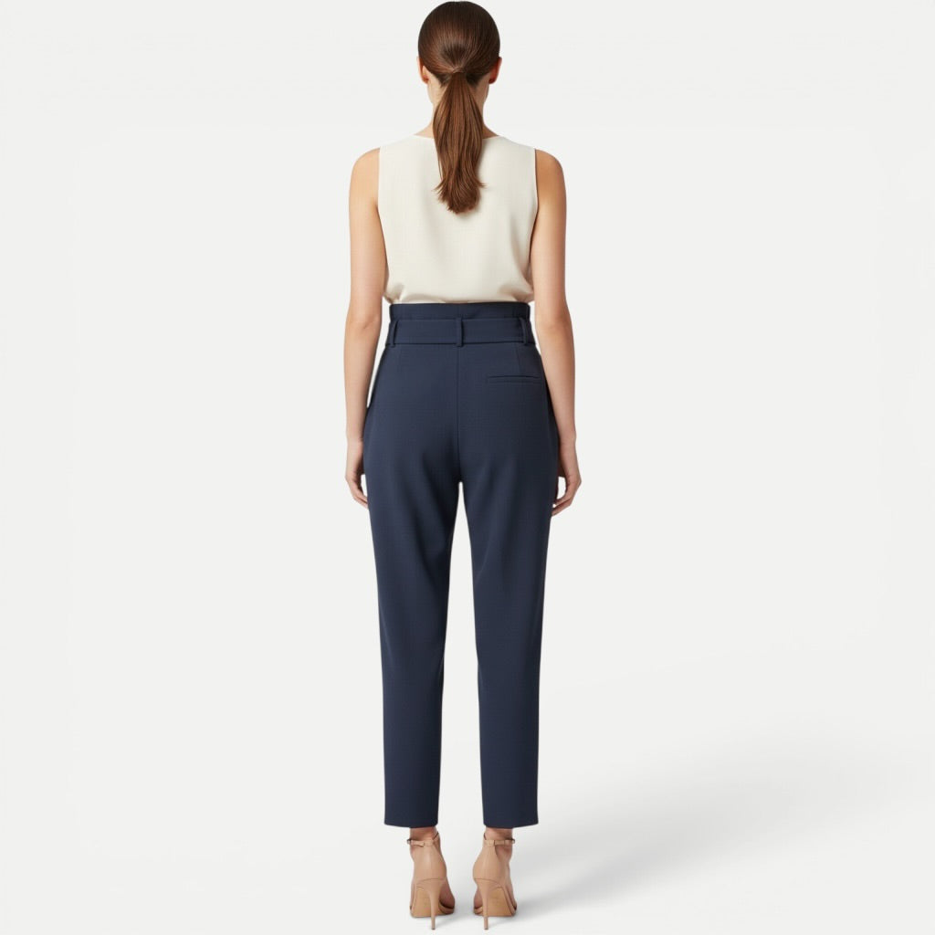 Pantaloni Mango Eleganți Bleumarin