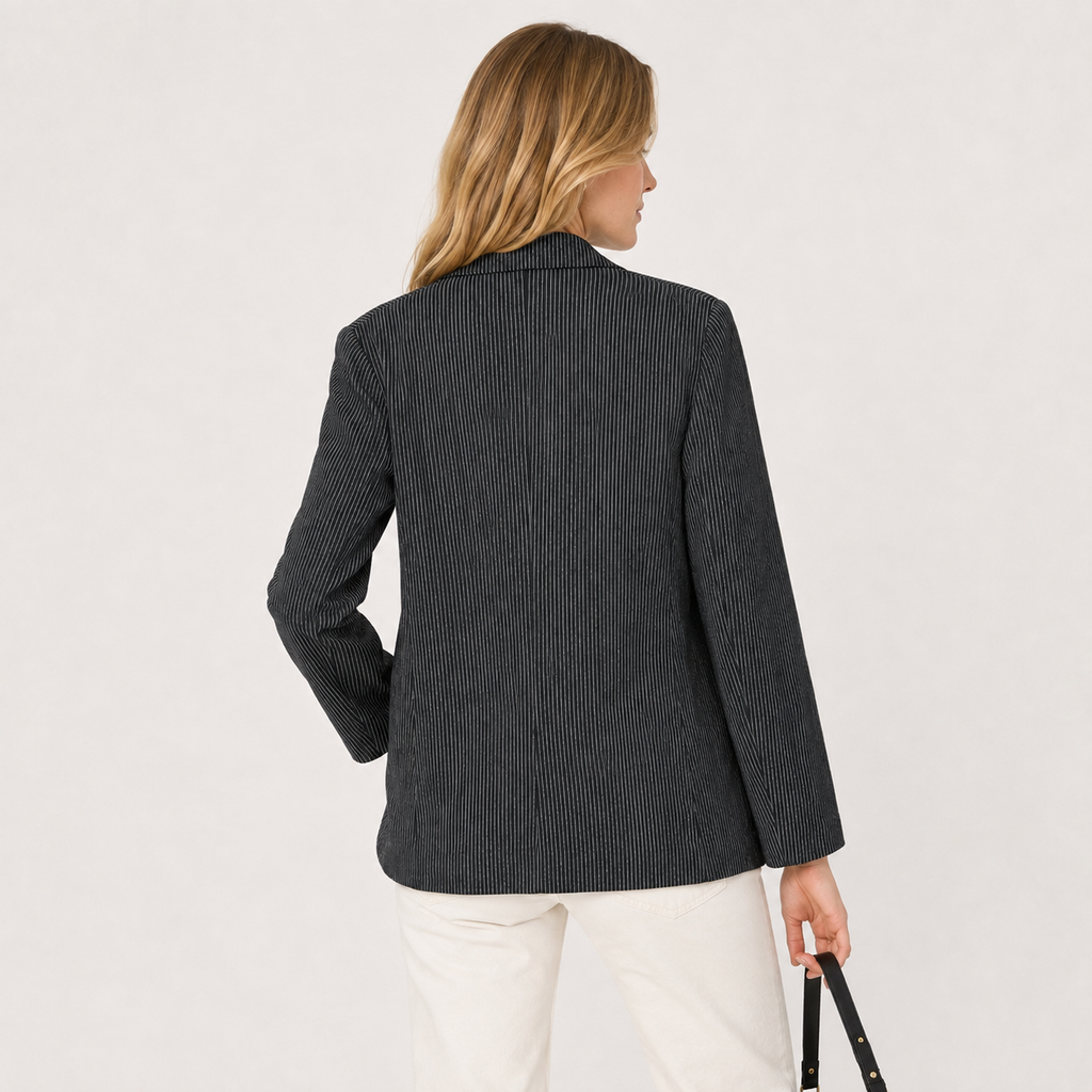 Sacou H&M negru cu dungi verticale