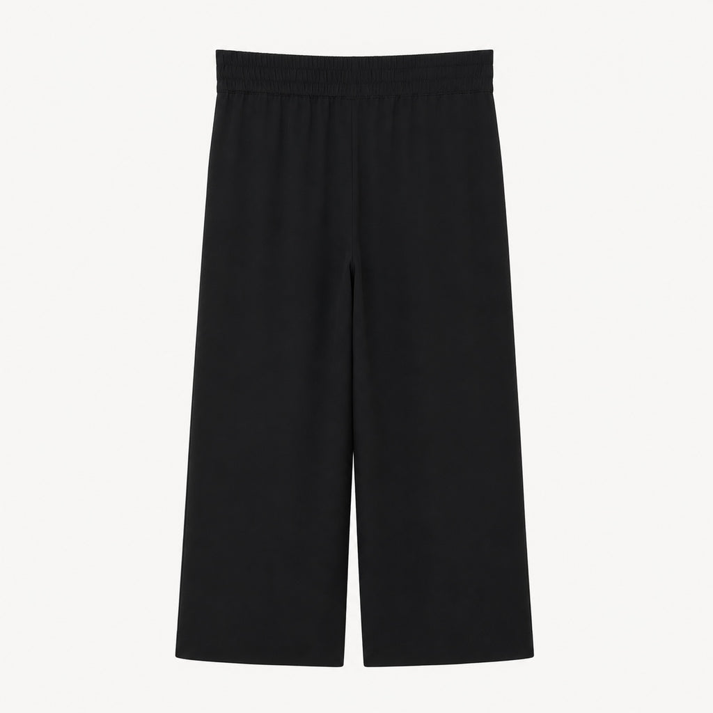 Pantaloni Zara Basic negri culotte cu pense