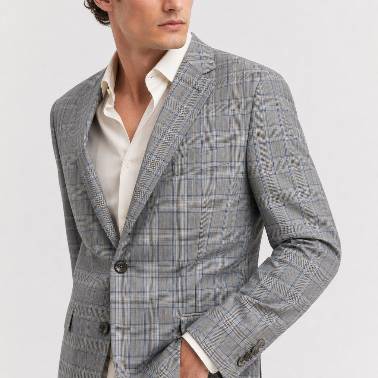 Sacou Corneliani CC Collection gri din lână virgină