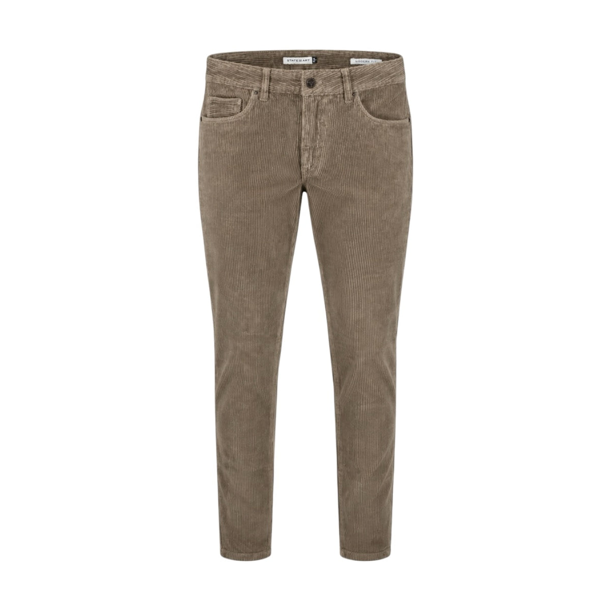 Pantaloni State of Art din catifea raiată taupe Modern Fit 06