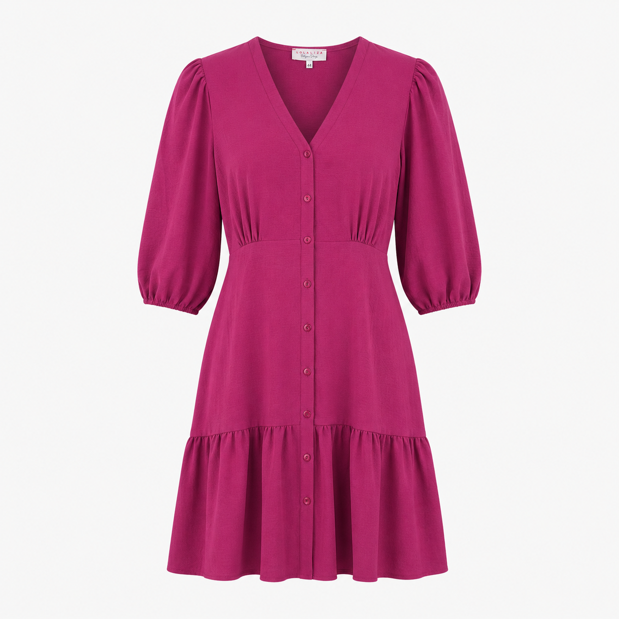 Rochie LolaLiza mov fuchsia cu nasturi