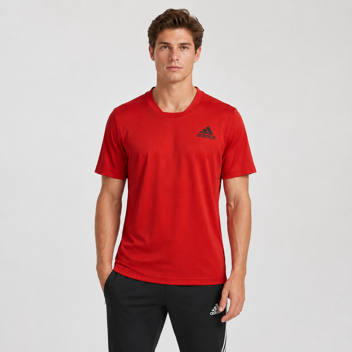 Tricou Adidas Primeblue roșu cu logo