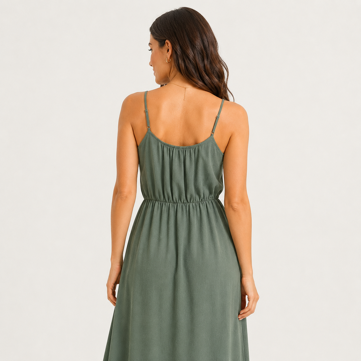 Rochie Vero Moda Sasha maxi verde olive